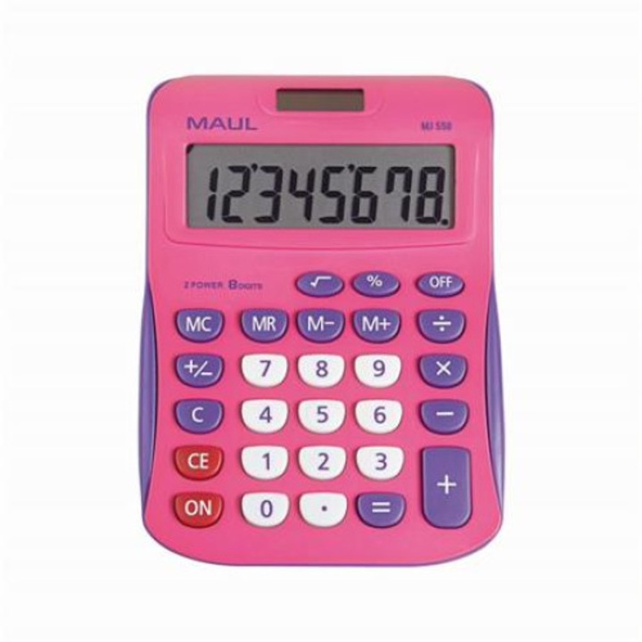 Calculator, Maul, 8 cifre, 106 x 155 x 25 mm, Roz/Violet