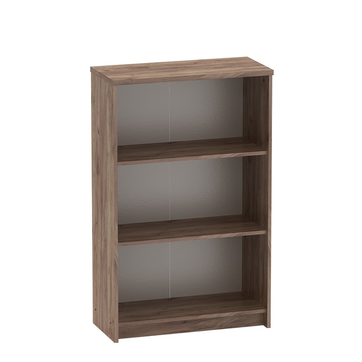 Etajera cu 2 polite, design modern, din PAL, culoare maro, living, birou, dormitor, hol, 72, 5x33, 8x115 cm