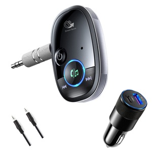 Adaptor Bluetooth 5.0 Dream Boost®, Receiver Audio cu Port AUX 3.5 mm, Cu incarcator auto Quick Charge inclus, Portabil, Compatibil cu Orice Device, pentru Masina, Sistem Audio, Boxe