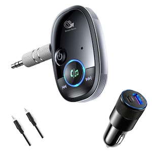 Adaptor Bluetooth 5.0 Dream Boost®, Receiver Audio cu Port AUX 3.5 mm, Cu incarcator auto Quick Charge inclus, Portabil, Compatibil cu Orice Device, pentru Masina, Sistem Audio, Boxe