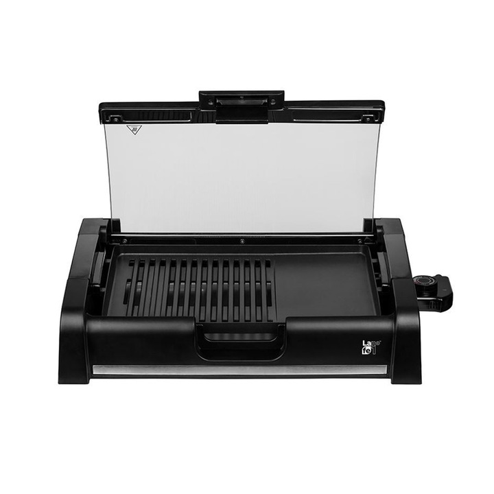 Gratar electric Lafe GRL-003, 2 suprafete gatire, Temperatura reglabila, Cablu detasabil, 1650 W, Negru