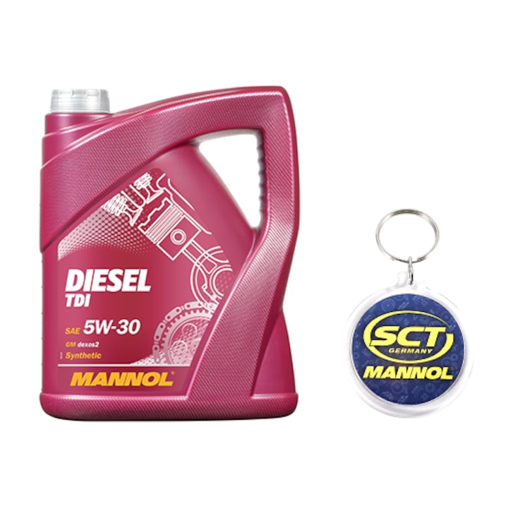 Set Ulei Auto Mannol Diesel Tdi 5W-30- 5L cu Breloc Mannol