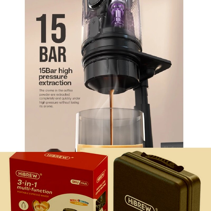 Portable coffee maker 3in1 with case 80W HiBREW H4A-premium
