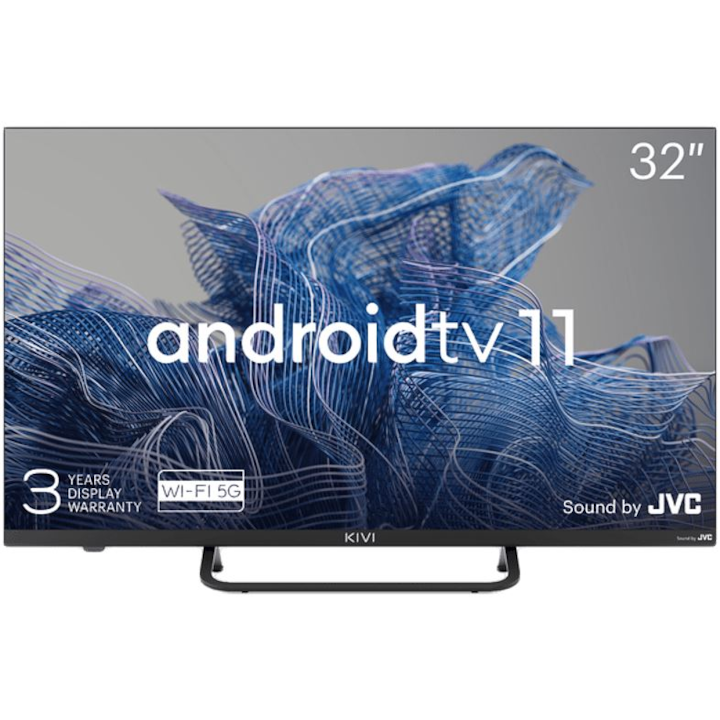 Телевизор KIVI 32F750NB, 32", FHD, Android 11 TV, Черен