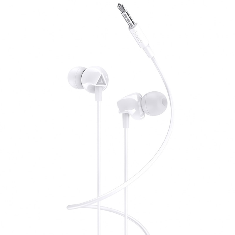 Casti audio cu fir, In Ear, M60, conector Jack 3.5mm, buton control volum si apeluri, microfon, 1.2m lungime, Hi-Fi Stereo, Alb
