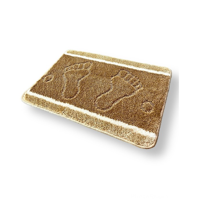 Полипропиленова подложка за баня 1бр, 60x40 см, Кафяво/Кремаво