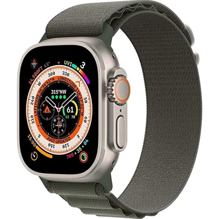 Гривна, съвместима със Smartwatch Apple iWatch 38 mm, 40 mm, 41 mm, размер S, алпийски найлон, зелен