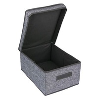 Cutie depozitare si organizare, cu capac, gri, 25 x 35 x 16 cm