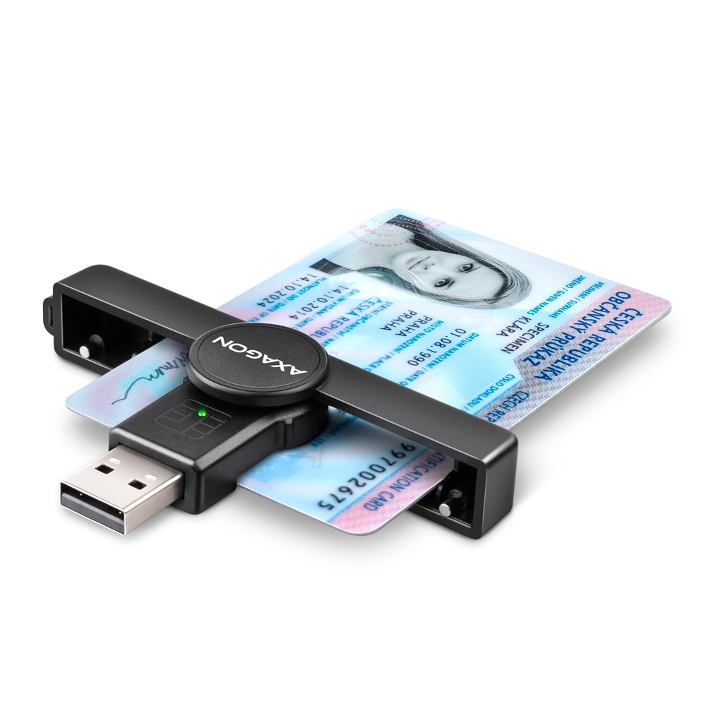 AXAGON CRE-SMP2A USB Smart card & SD/microSD/SIM card PocketReader