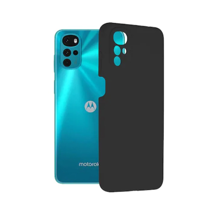 Калъф за телефон, съвместим с Motorola Moto E32 / E32s, G-Tech, силиконов TPU, матов външен вид, черен