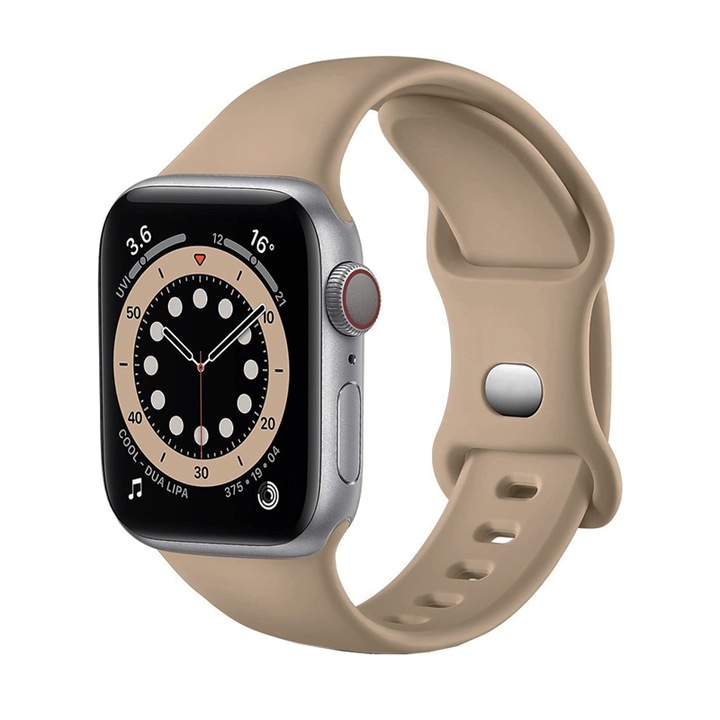 Curea Ceas SmartWatch pentru Apple iWatch 38 mm / 40 mm / 41 mm, Silky Silicone, Soft and Smoth Touch, Comfy to Wear, Maro