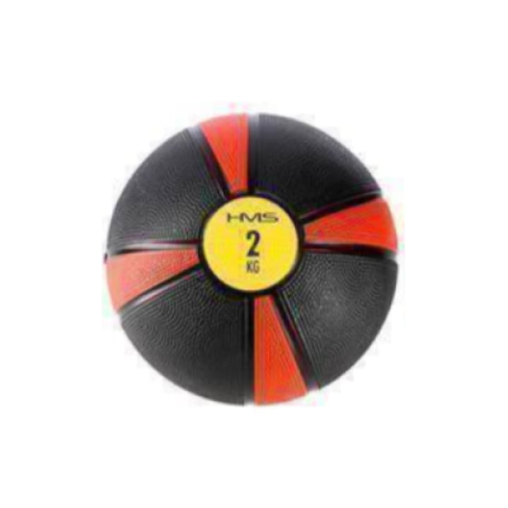 Minge medicinala Hms, 19cm, 2kg, Cauciuc, Rosu/Negru