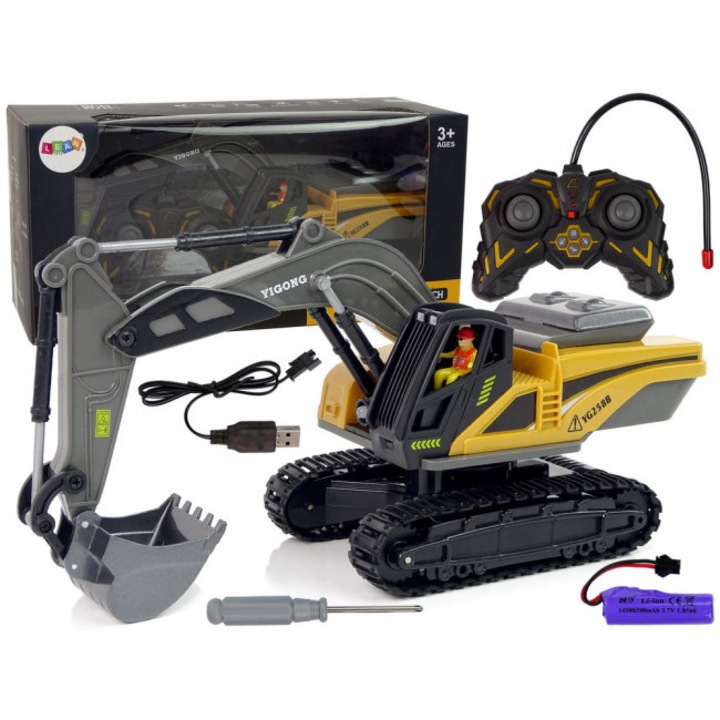 Leantoys távirányítós lánctalpas kotrógép, többszínű