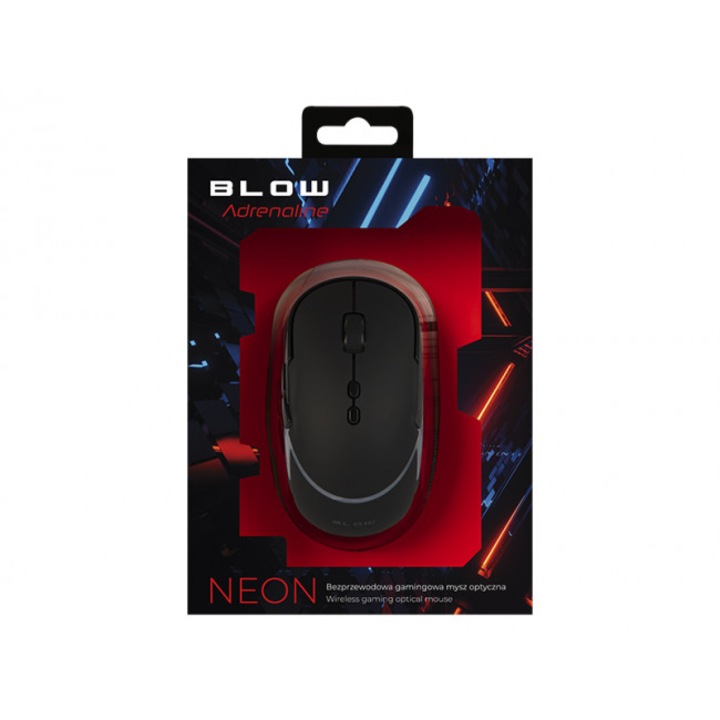 Mouse de gaming, Blow, Optic, Wireless, 1600 DPI, Negru