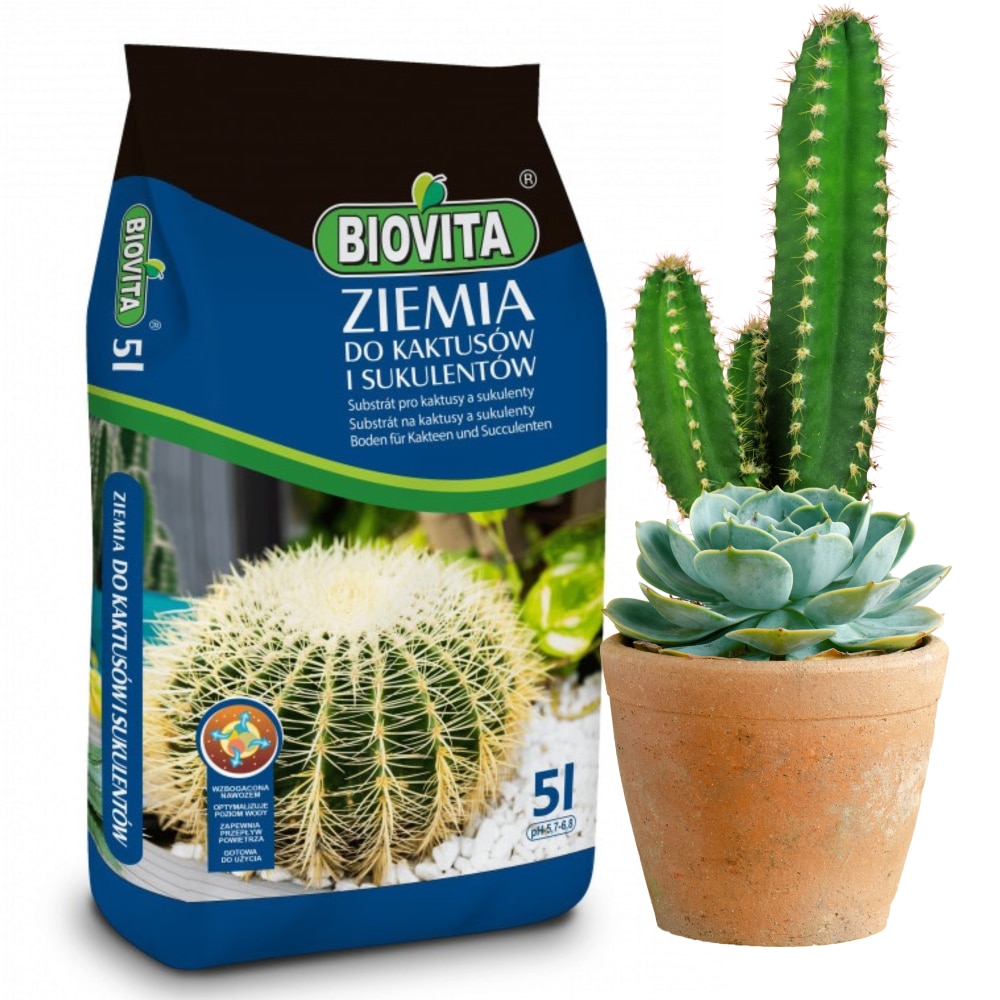 Substrat de sol pentru cactusi/ suculente, Biovita, 5L - eMAG.ro