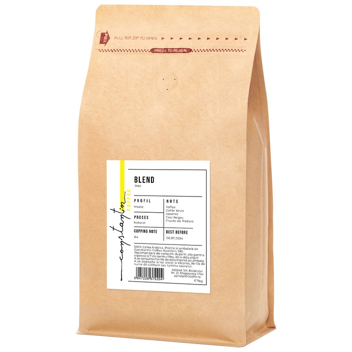 Cafea Boabe, 100% Arabica, Specialty Blend 7AM, Constantin Coffee, 1kg