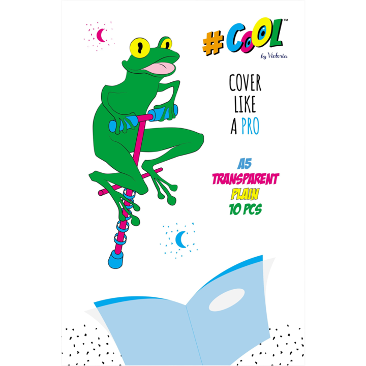 COOL BY VICTORIA самозалепващо се фолио за тетрадки и книги, A5, прозрачно