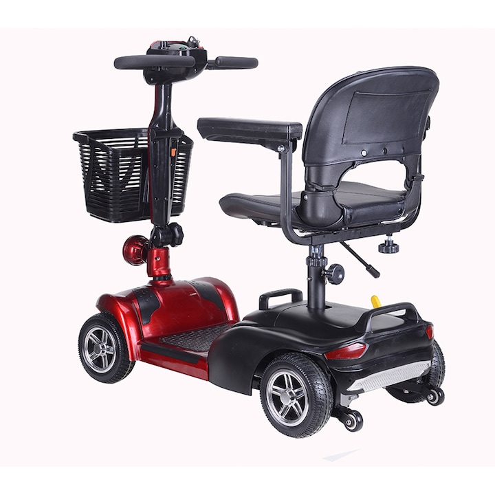 Scuter/carucior electric pentru varstnici sau persoane cu dizabilitati, model X-01, motor 180W, baterie 20Ah - Rosu