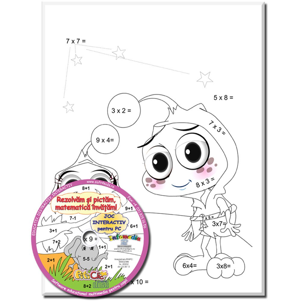 Pachet CD + Tablou cu operatii 08 - PitiClic - Inmultiri + CD