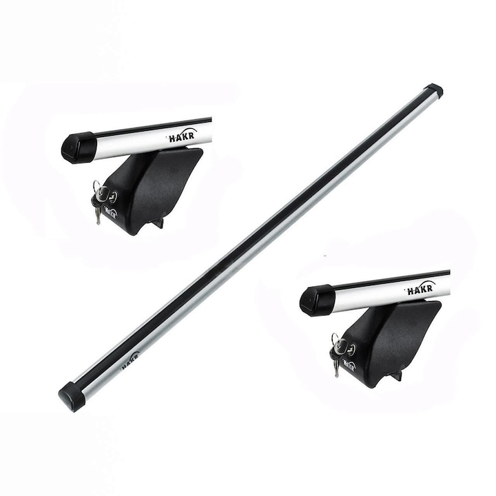 Bare transversale Hakr Aluminiu pentru VOLVO XC 60, 5 usi SUV, model 2008-, Sistem cu prindere pe bare longitudinale integrate