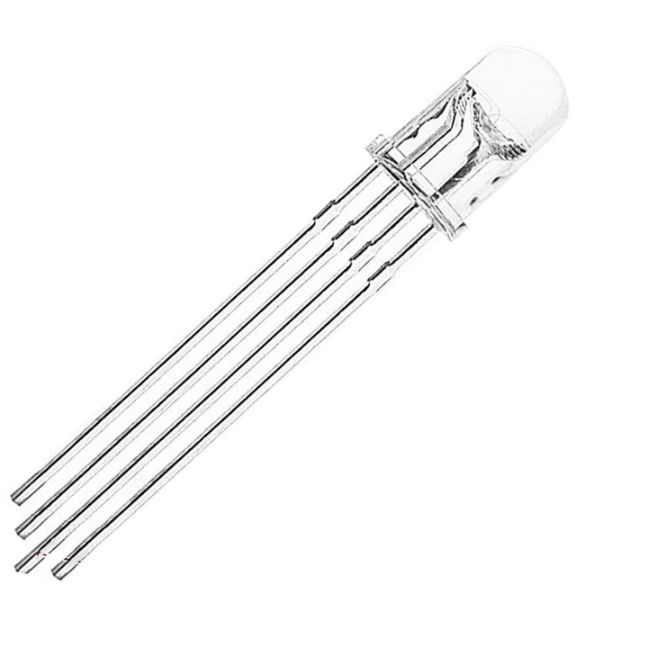 RGB LED 5 мм вода прозрачен супер ярък, общ анод 10 бр