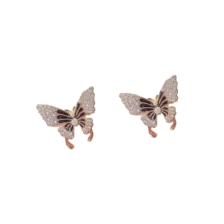 Pillangós fülbevaló 5130B, Sic Moda, fekete