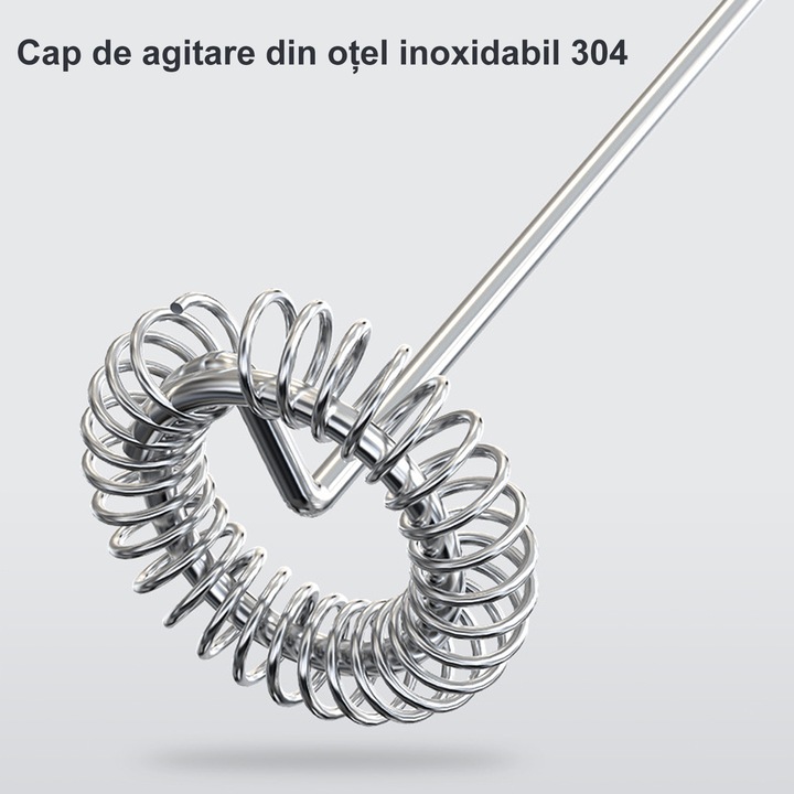 Tejhab mixer, Elektromos akkumulátorral, SDLOGAL, hideg/meleg italok, hőszigetelt fogantyú, rozsdamentes acél, Lattéhoz, forró csokihoz, cappuccinohoz, frappéhoz, könnyen használható, Tartó nélkül