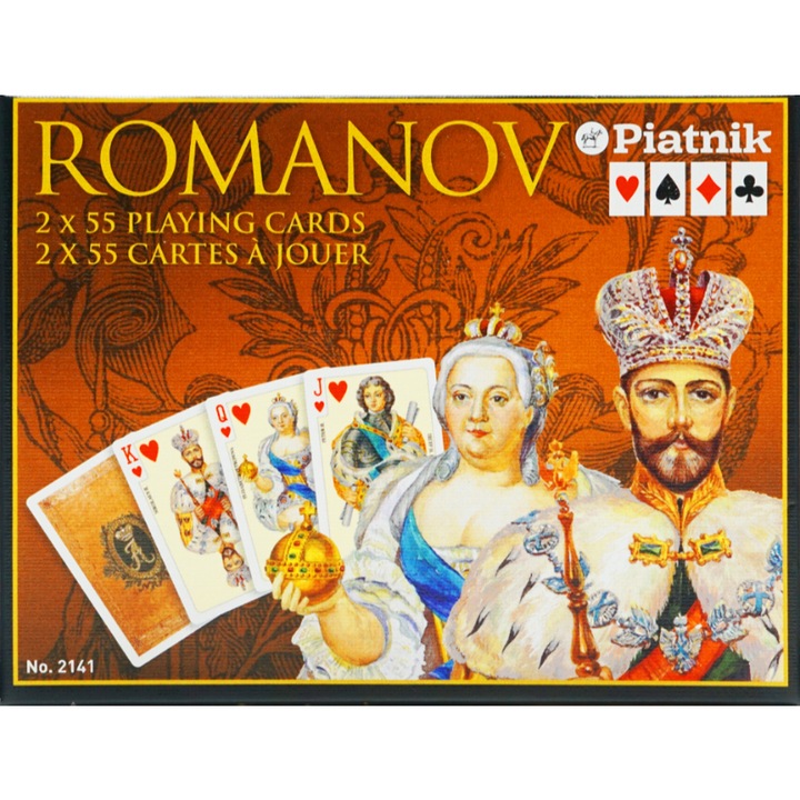 2 csomag játékkártya készlet, Romanov, Piatnik, műanyag
