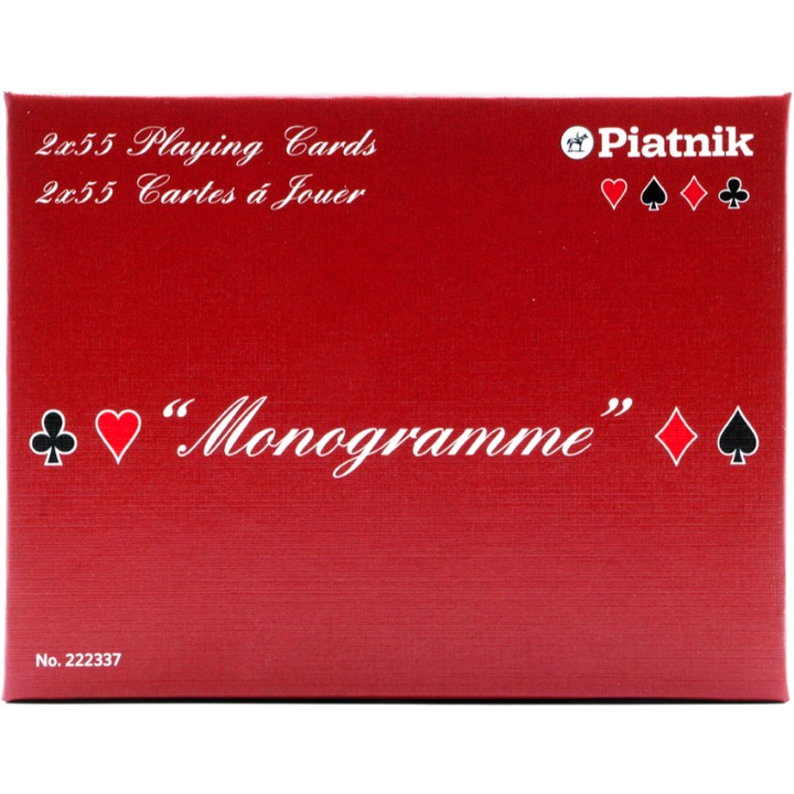 Set de 2 pachete de carti de joc cu Monogramme, Piatnik, Plastic