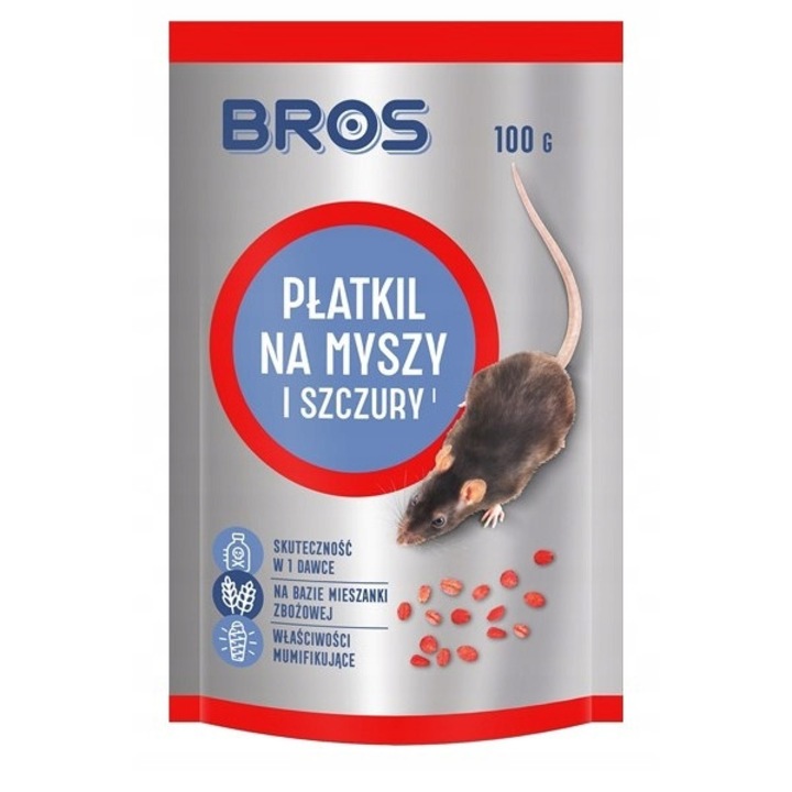Granule pentru soareci si sobolani, Bros, 100g, Rosu