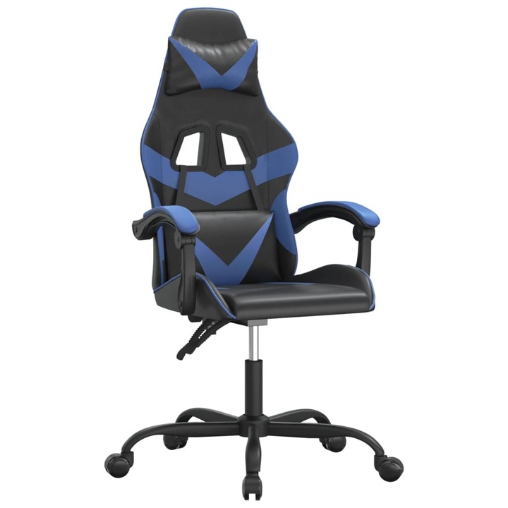 VidaXL fekete és kék műbőr forgó játékszék, 57,5 x 59,5 x (121-131) cm, 13.2 kg, 349543