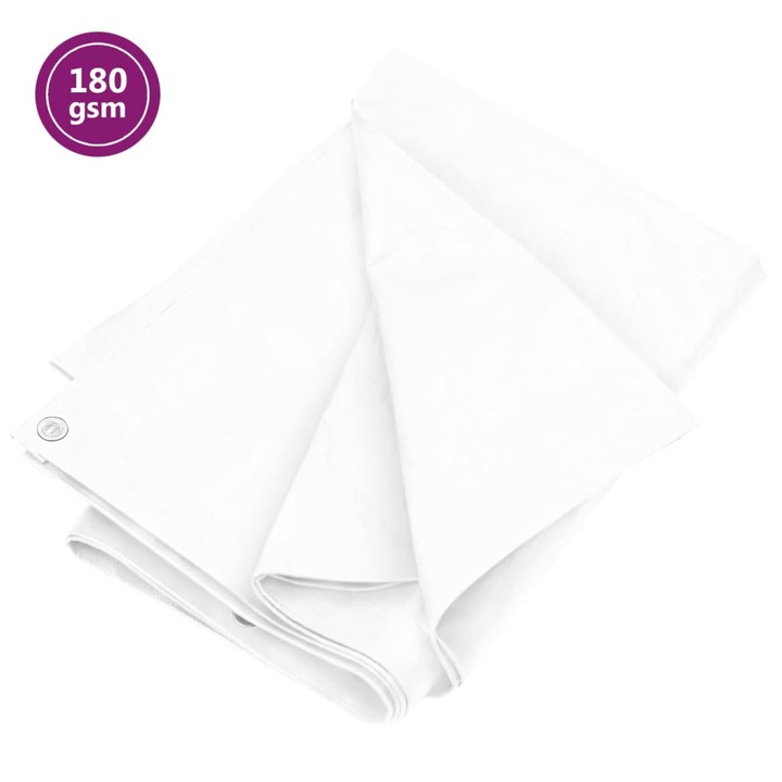 vidaXL fehér HDPE takaróponyva 180 g/m² 6 x 8 m 7.64 kg 151587