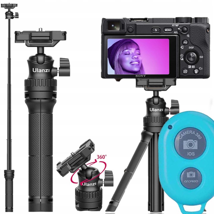 Trepied selfie 4 in 1, Ulanzi, MT-34, Bluetooth, pentru GoPro Camera Phone