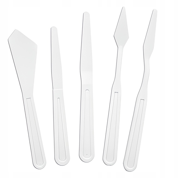 Set 5 Spatule Pentru Pictura, Nassau, Ergonomic, Versatil, Plastic, Alb