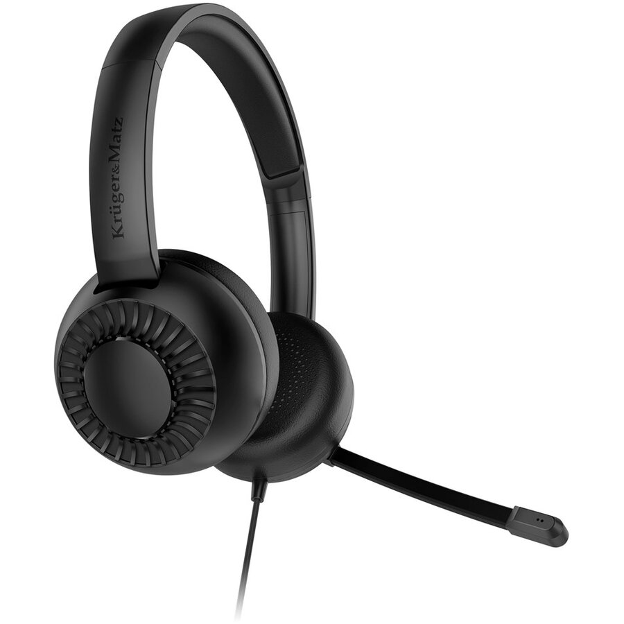 Casti cu microfon On-Ear Kruger&Matz, Jack 3.5mm, Negru