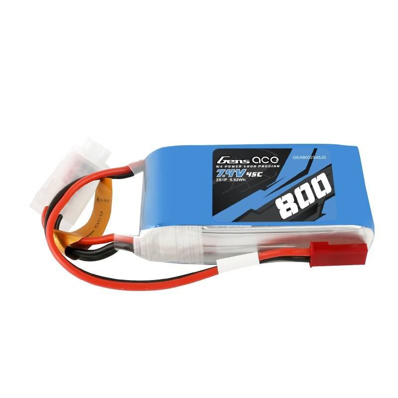 Batterie LiPo GensAce 1600mAh 7.4V 45C 2S1P XT60 