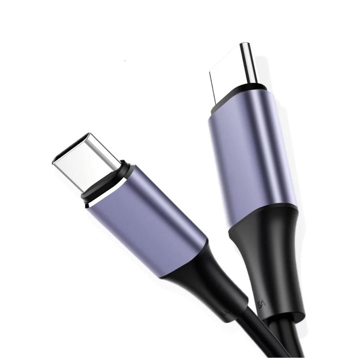 MaxOnline™ adat- és töltőkábel, prémium, USB-C – USB-C 100 W, 5 A, PD, fekete/szürke, 2 m