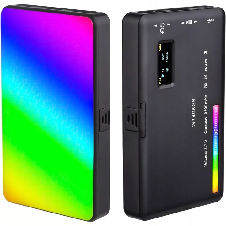 Lampa LED, Ulanzi, VL 120 RGB, Cu Baterie, Pentru Telefon, Smartphone, Camera, GoPro, Multicolor