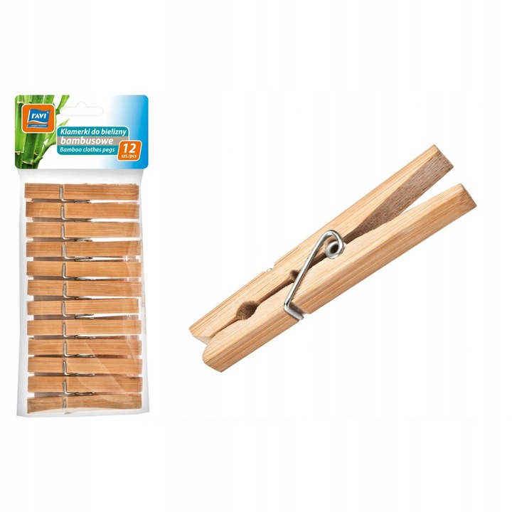 Set 12 carlige de rufe, Ravi, Bambus, Bej