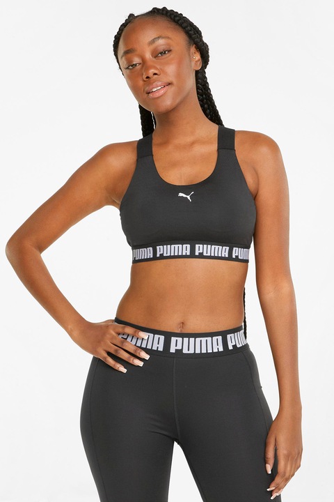 Puma, Фитнес бралет Feel It dryCELL с кръстосан гръб, Черен, XS