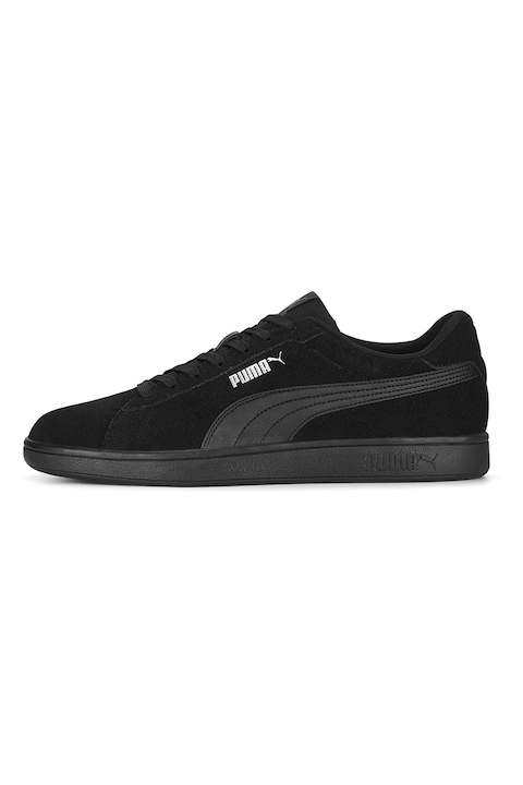 Puma, Велурени спортни обувки Smash 3.0 с кожа, Черен