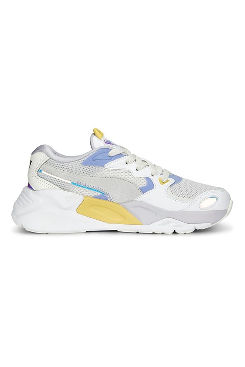 Puma, Pantofi sport cu model colorblock si garnituri de plasa Mira Dimensions, Alb, Gri deschis, 4.5