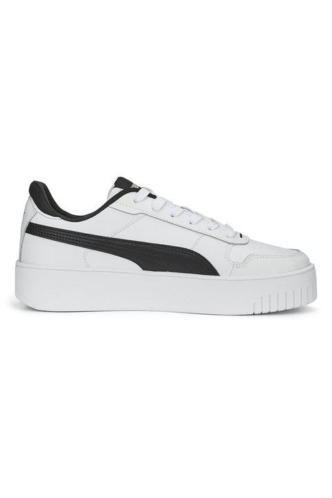 Puma, Спортни обувки Carina Street от кожа и еко кожа, Бял/Черен