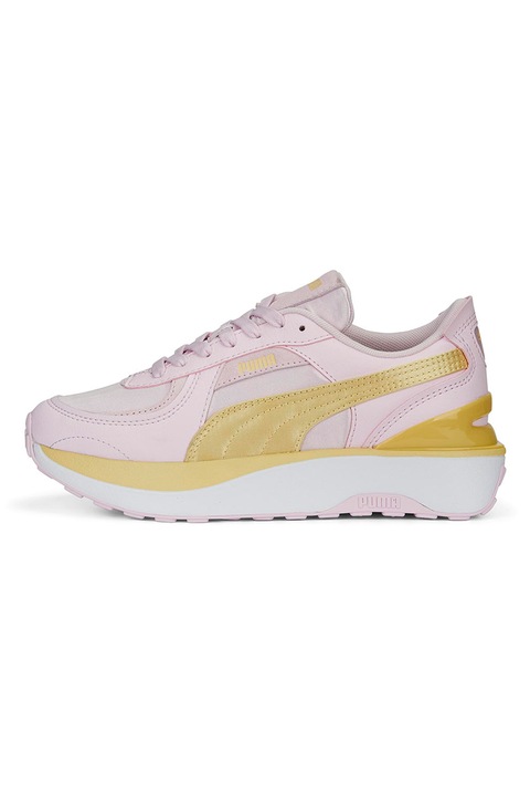 Puma, Pantofi sport cu cusaturi contrastante Cruise Rider, Galben, Roz pastel, 6