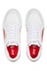 Puma, Pantofi sport de piele ecologica cu sireturi Caven, Rosu, Alb, 10.5