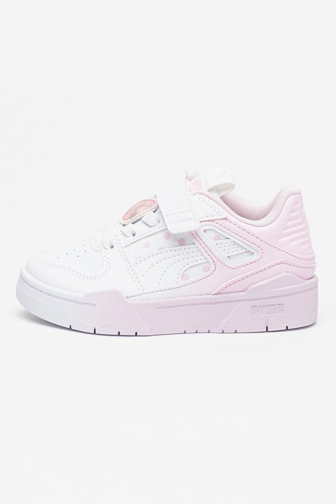 Puma, Спортни обувки Slipstream Miraculos от еко кожа, Бял/Розово
