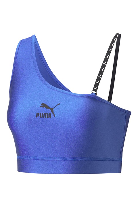 Puma, Top crop cu logo Dare To, Albastru royal
