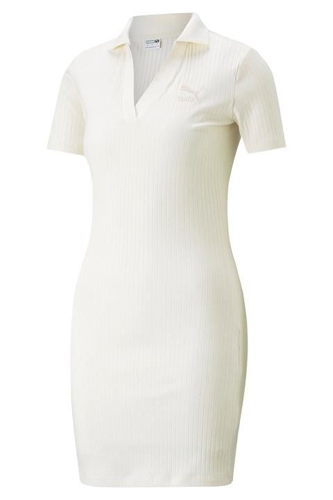 Puma, Classics bordázott ruha hegyes gallérral, Törtfehér