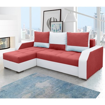 Coltar Extensibil Aris A02, Genarom, Lana60 White, 245 x 150 x 90 cm Coltar Extensibil Aris A02, Genarom, Lana60 White, 245 x 150 x 90 cm