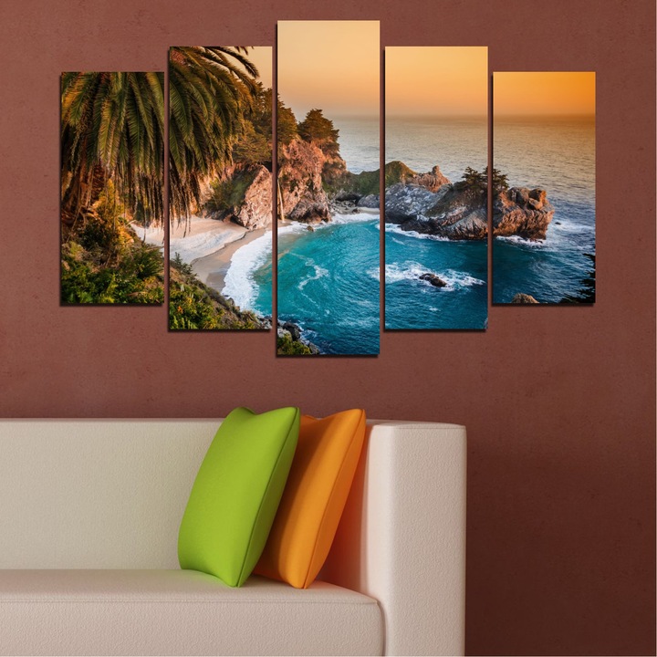 Декоративни панели Vivid Home от 5 части, Природа, PVC, 110x65 см, Стандартна форма №0455